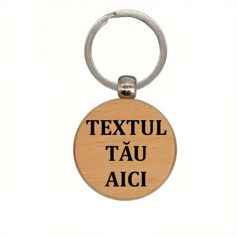 .pelton, breloc din lemn, rotund, se poate personaliza